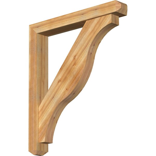 Ekena Millwork Funston Craftsman Rough Sawn Bracket w/ Offset Brace, Western Red Cedar, 6"W x 42"D x 48"H BKT0604X42X48FST04RWR - main